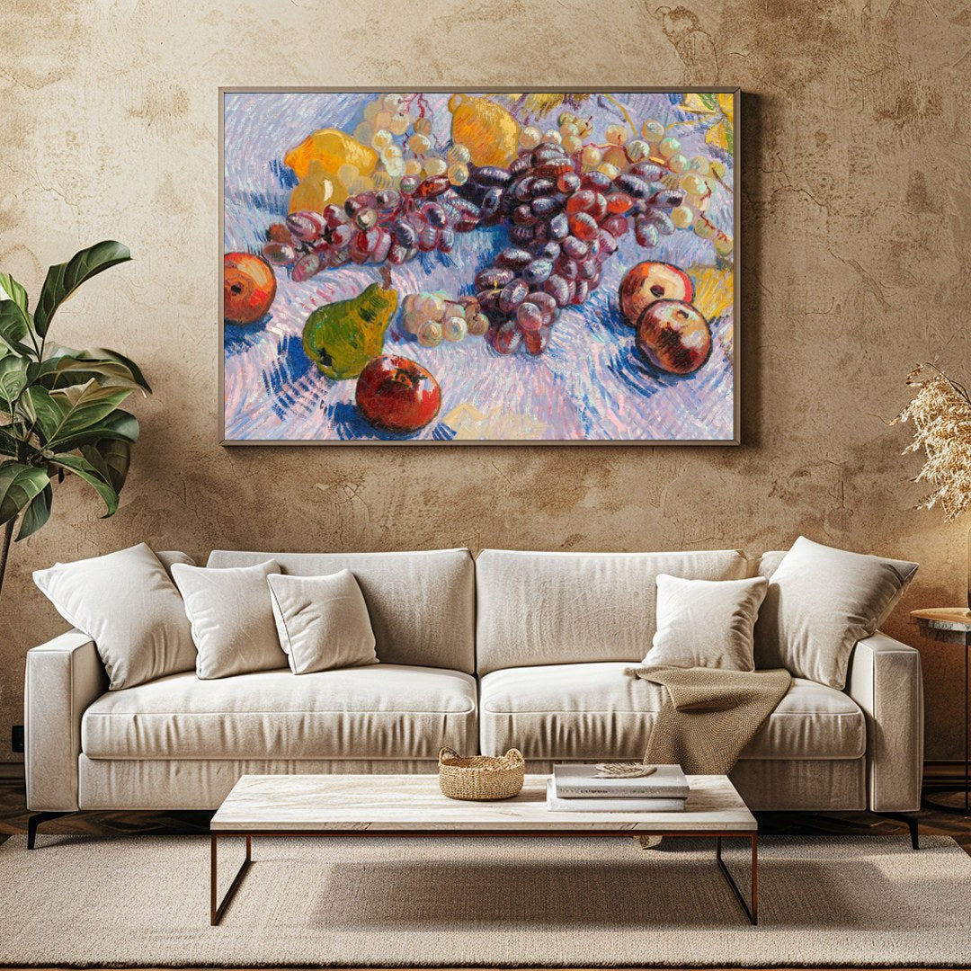 This exquisite still life captures the vibrant essence of a fresh harvest. With its rich depiction for Family Room