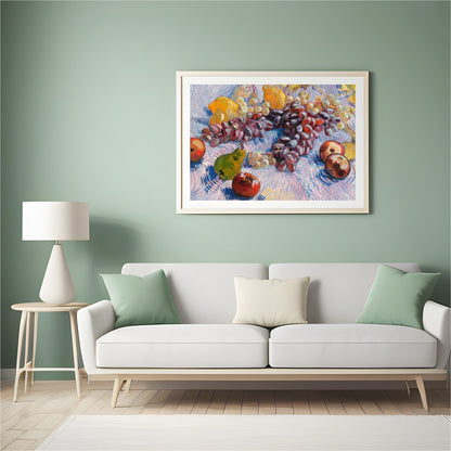 This exquisite still life captures the vibrant essence of a fresh harvest. With its rich depiction for Hall