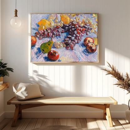 This exquisite still life captures the vibrant essence of a fresh harvest. With its rich depiction for Hallway