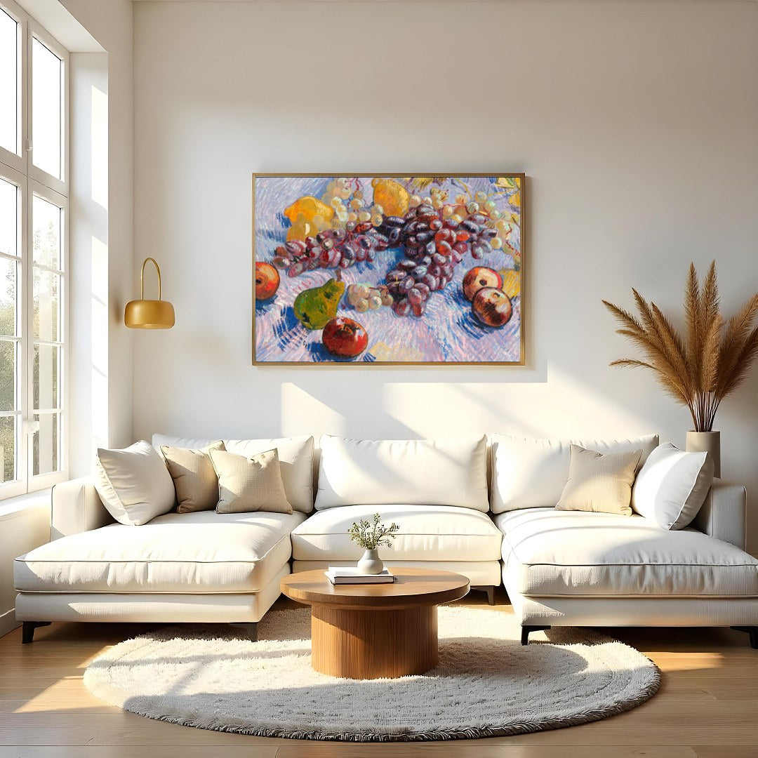 This exquisite still life captures the vibrant essence of a fresh harvest. With its rich depiction for Living Room