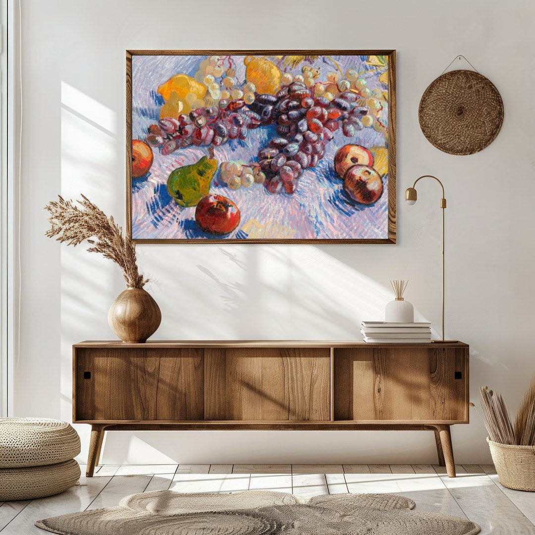 This exquisite still life captures the vibrant essence of a fresh harvest. With its rich depiction for Sitting Area