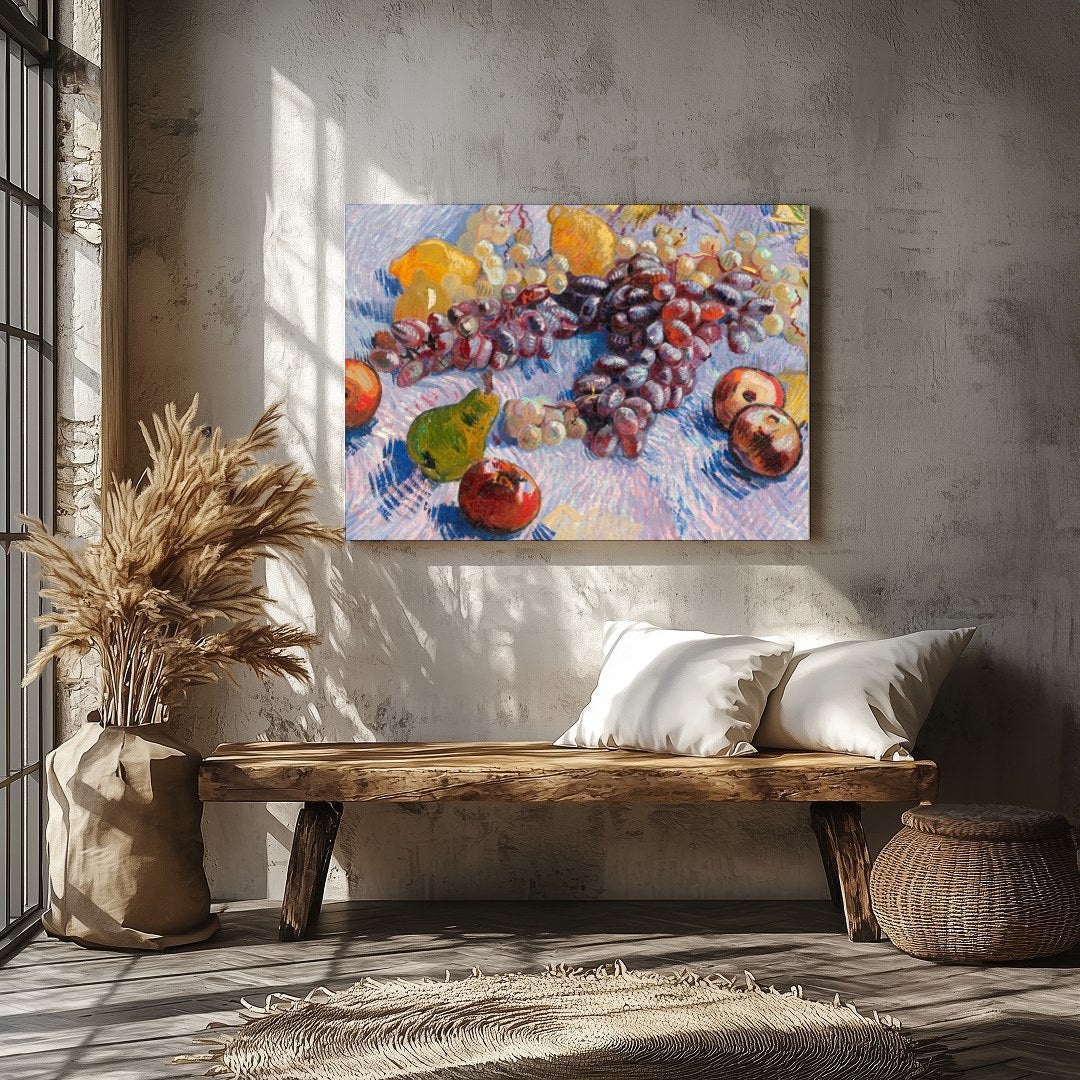 This exquisite still life captures the vibrant essence of a fresh harvest. With its rich depiction for Veranda