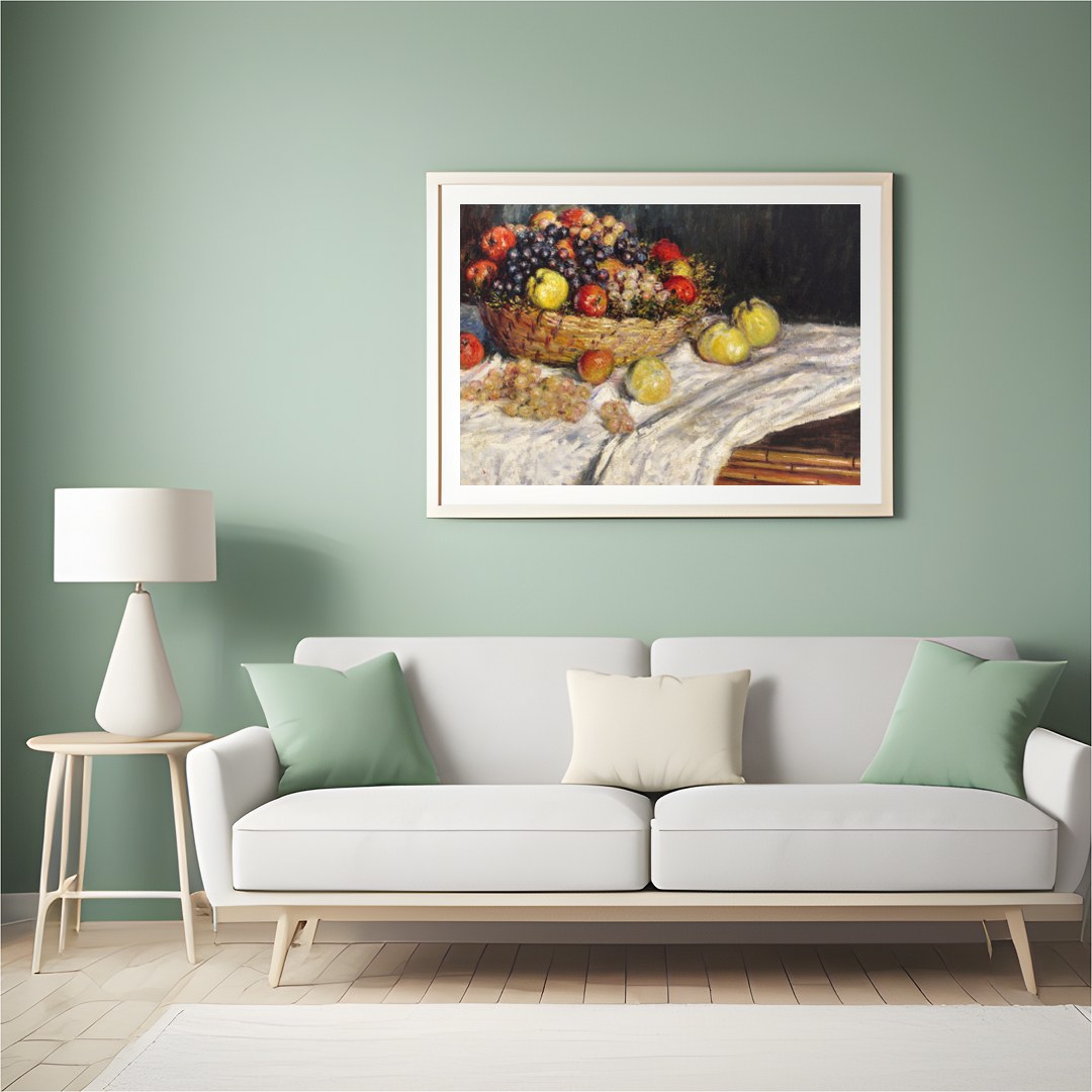 Experience the timeless charm of the 'Bountiful Harvest Still Life,' showcasing a vibrant array of for Hall