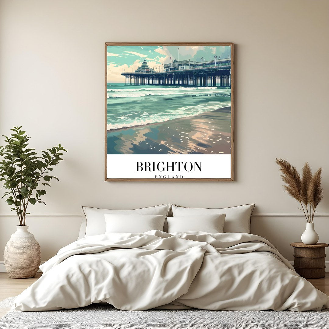 Experience the timeless charm of Brighton Pier captured in this stunning artwork. With vibrant hues for Bedroom