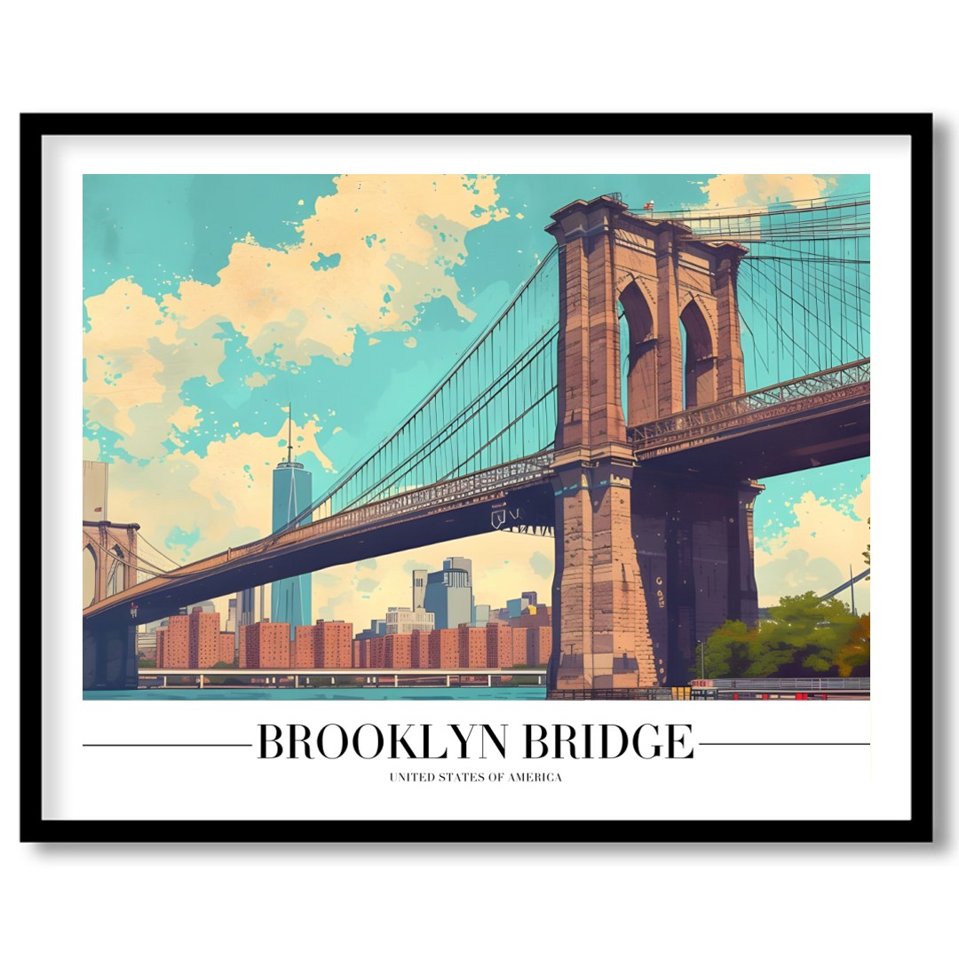 Capture the iconic essence of the Brooklyn Bridge with this vibrant artwork. The stunning for sanctuary