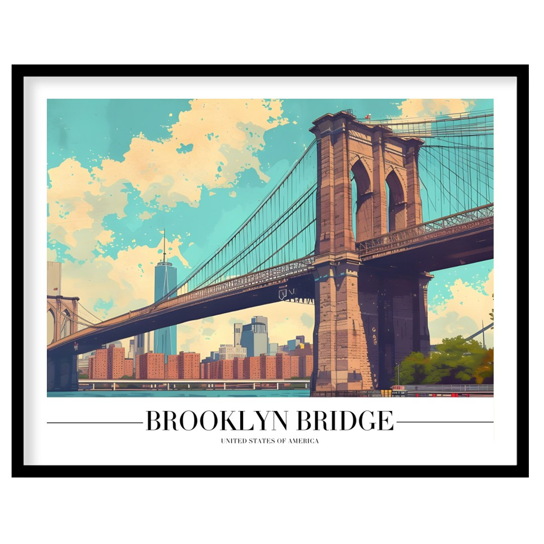 Capture the iconic essence of the Brooklyn Bridge with this vibrant artwork. The stunning for sanctuary