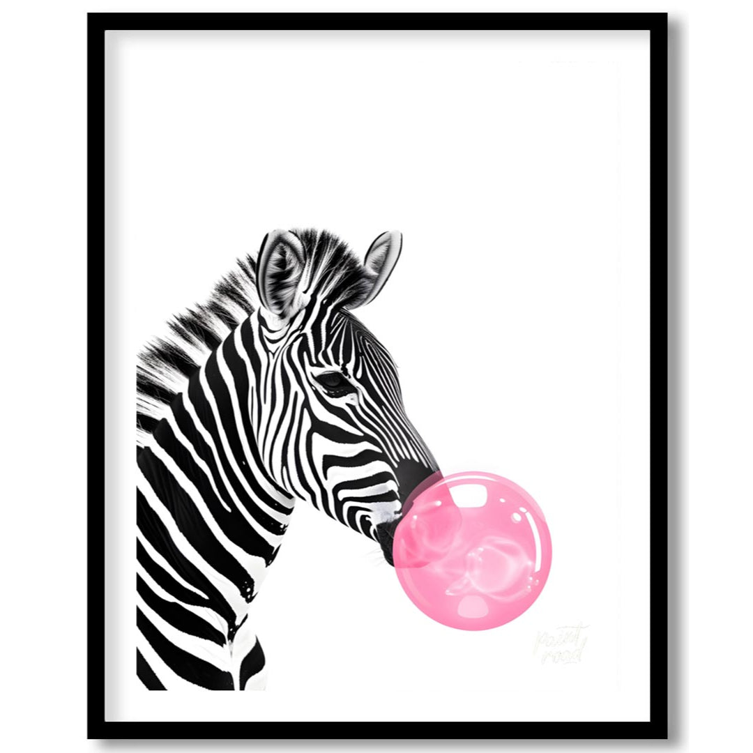 This striking and modern illustration presents a close-up profile of a zebra, rendered in classic b… for house