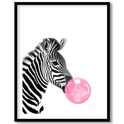 This striking and modern illustration presents a close-up profile of a zebra, rendered in classic b… for house