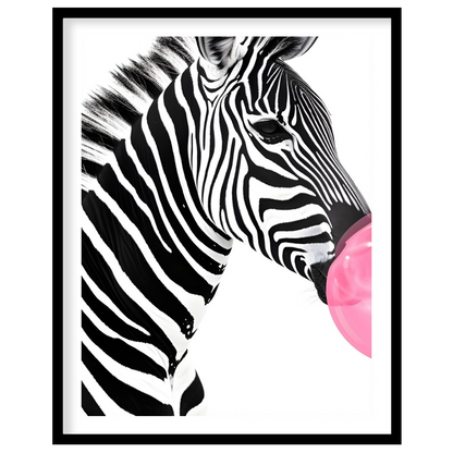 This striking and modern illustration presents a close-up profile of a zebra, rendered in classic b… for house