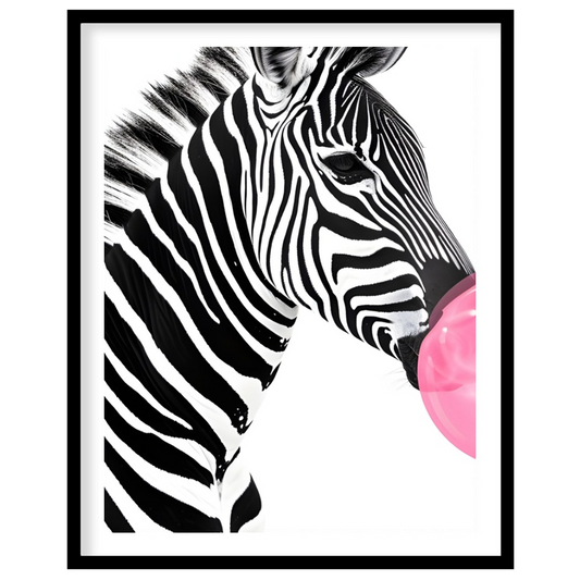 This striking and modern illustration presents a close-up profile of a zebra, rendered in classic b… for house