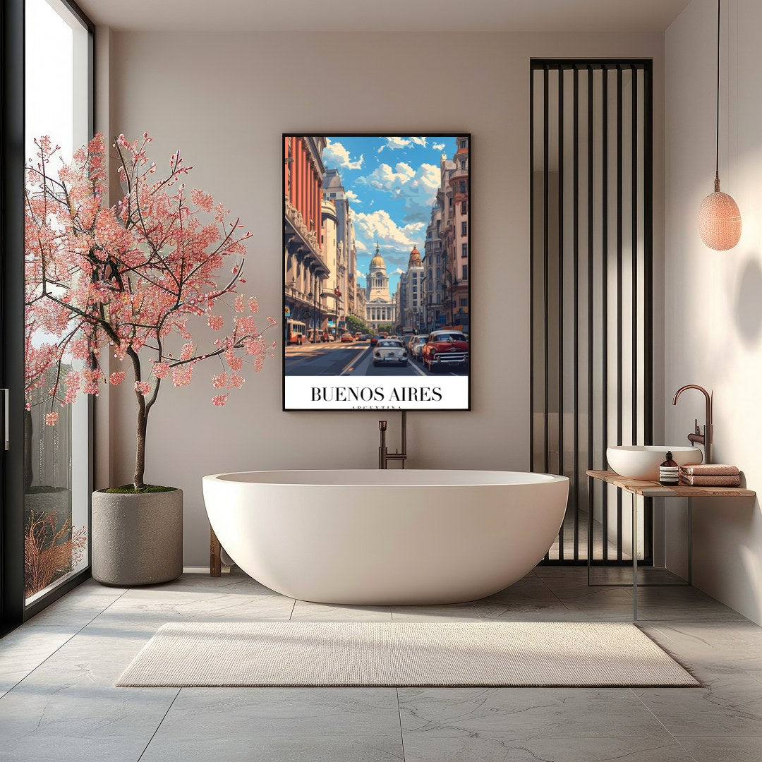Capture the vibrant essence of Buenos Aires with this stunning art print, featuring the iconic for Bathroom