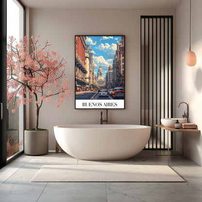Capture the vibrant essence of Buenos Aires with this stunning art print, featuring the iconic for Bathroom