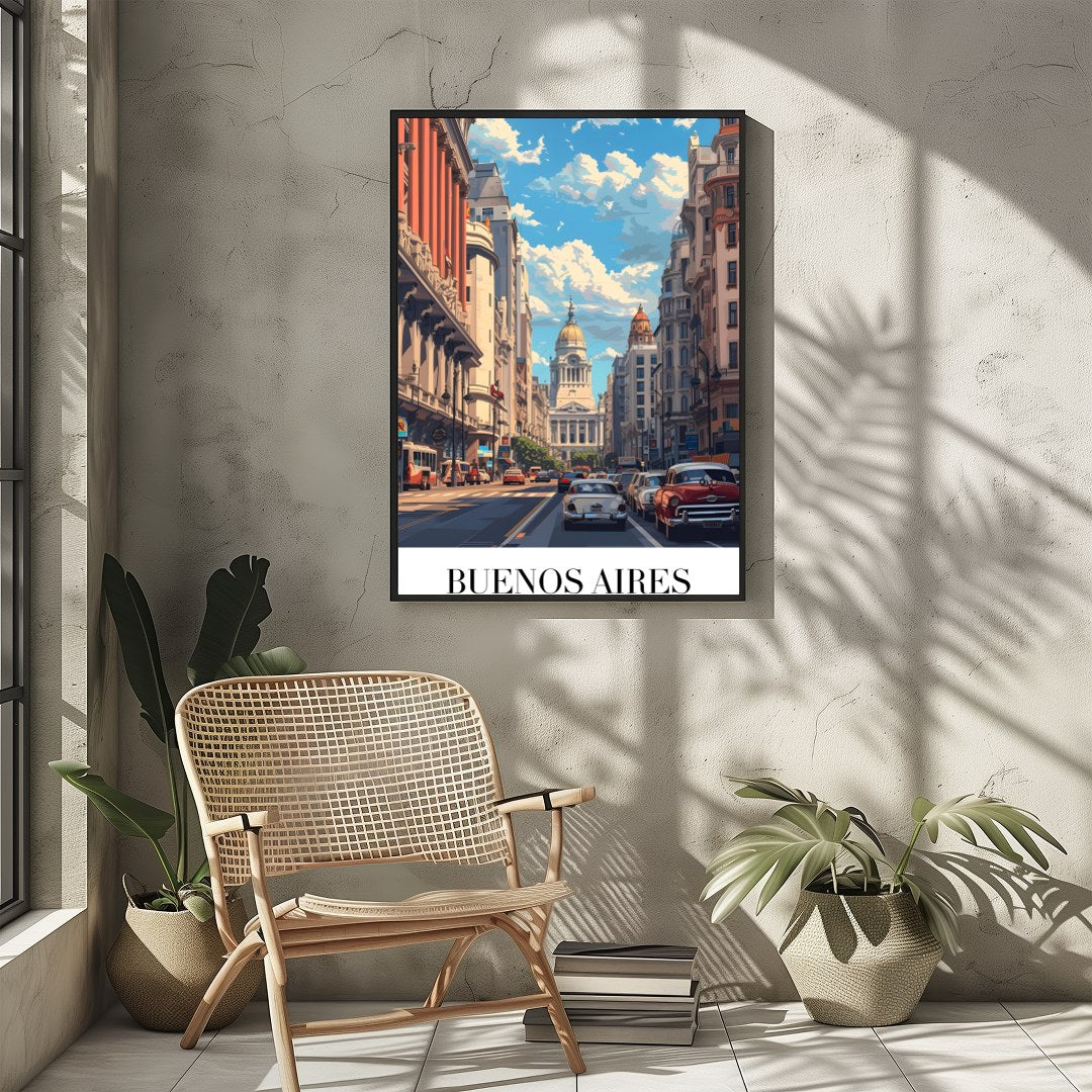 Capture the vibrant essence of Buenos Aires with this stunning art print, featuring the iconic for Sitting Area
