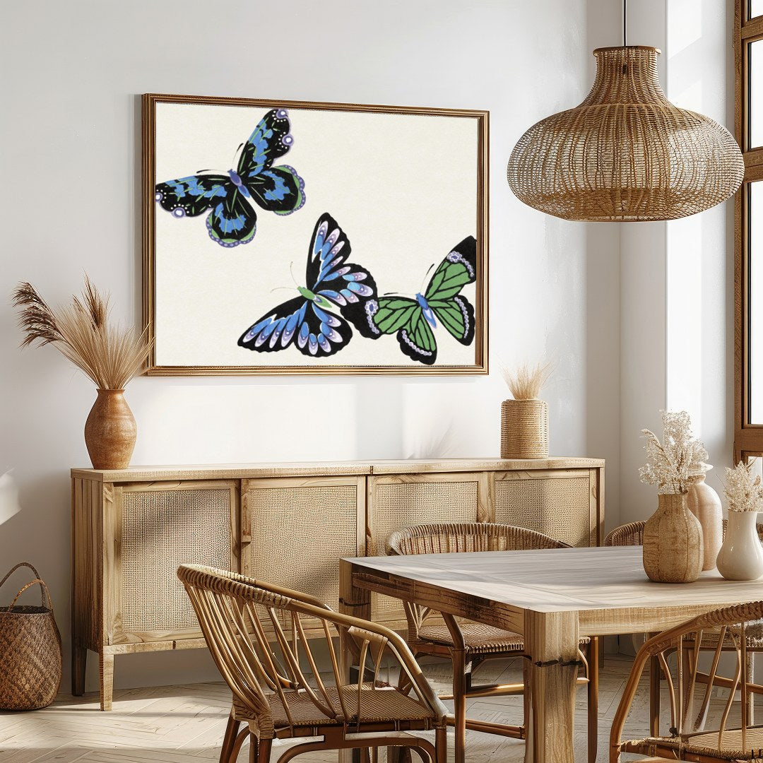 Delight in the whimsical elegance of this butterfly-themed artwork. With intricate detailing, this for Dining
