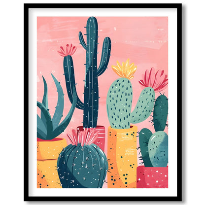 Infuse your space with the vibrant charm of desert flora with this striking composition. Bold cacti for studio