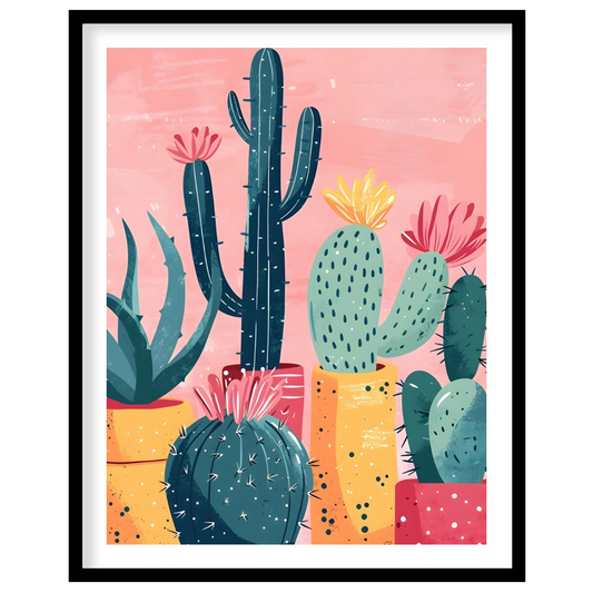 Infuse your space with the vibrant charm of desert flora with this striking composition. Bold cacti for studio