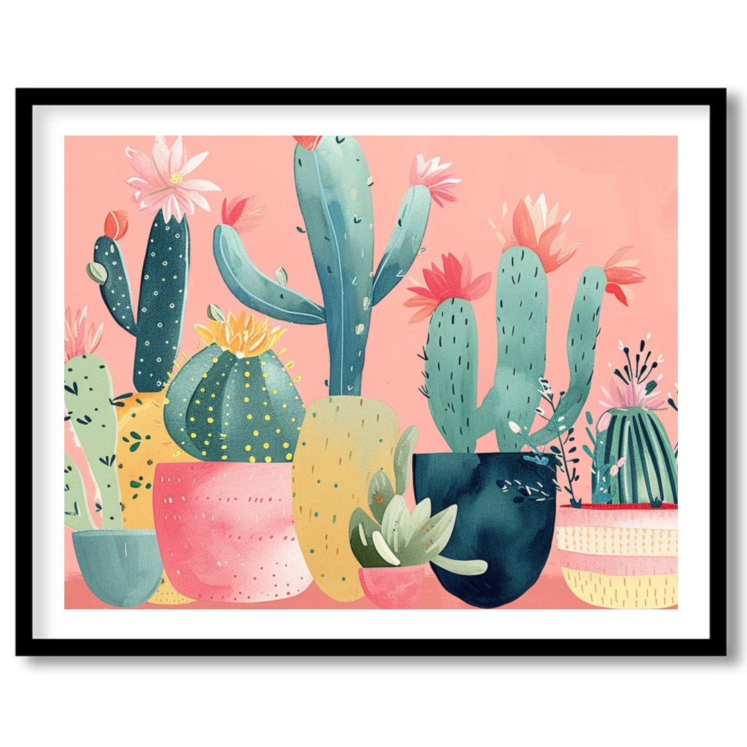 Infuse your space with the enchanting vibes of desert flora through this charming cactus art piece. for loft