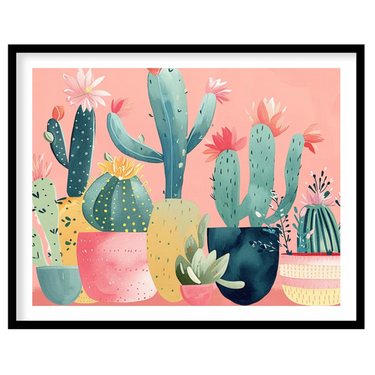 Infuse your space with the enchanting vibes of desert flora through this charming cactus art piece. for loft