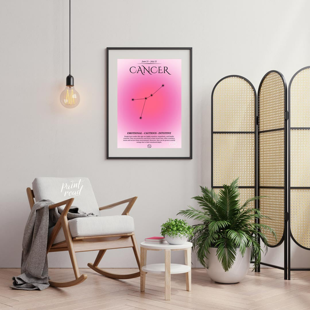 This Cancer zodiac sign poster beautifully represents the astrological essence of those born betwee… for living room