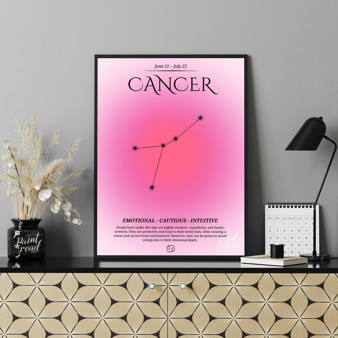 This Cancer zodiac sign poster beautifully represents the astrological essence of those born betwee… for office