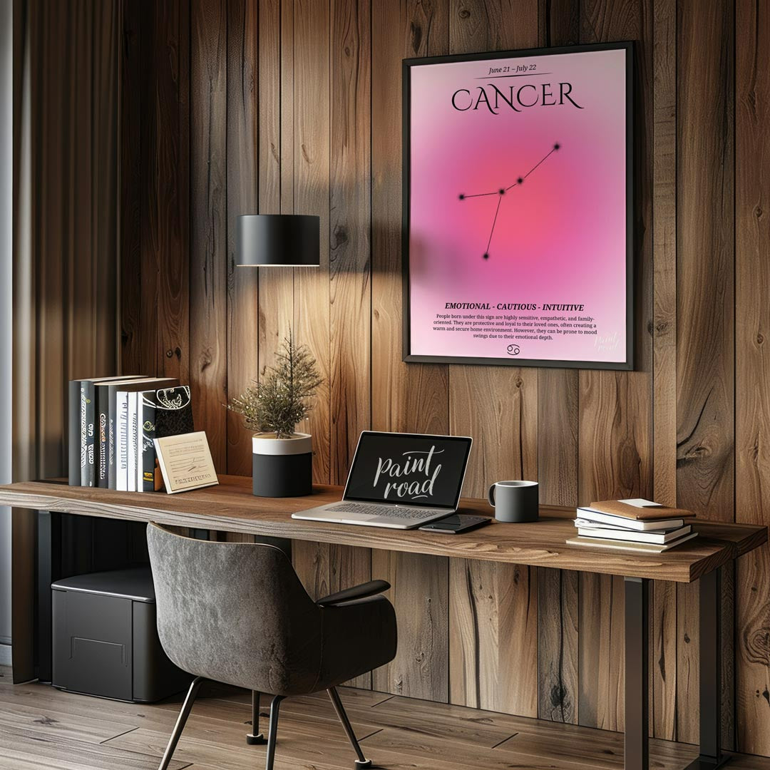 This Cancer zodiac sign poster beautifully represents the astrological essence of those born betwee… for office