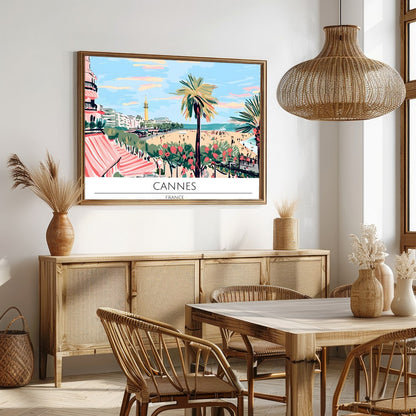 Capture the essence of the French Riviera with this stunning artwork of Cannes' beachfront. for Dining