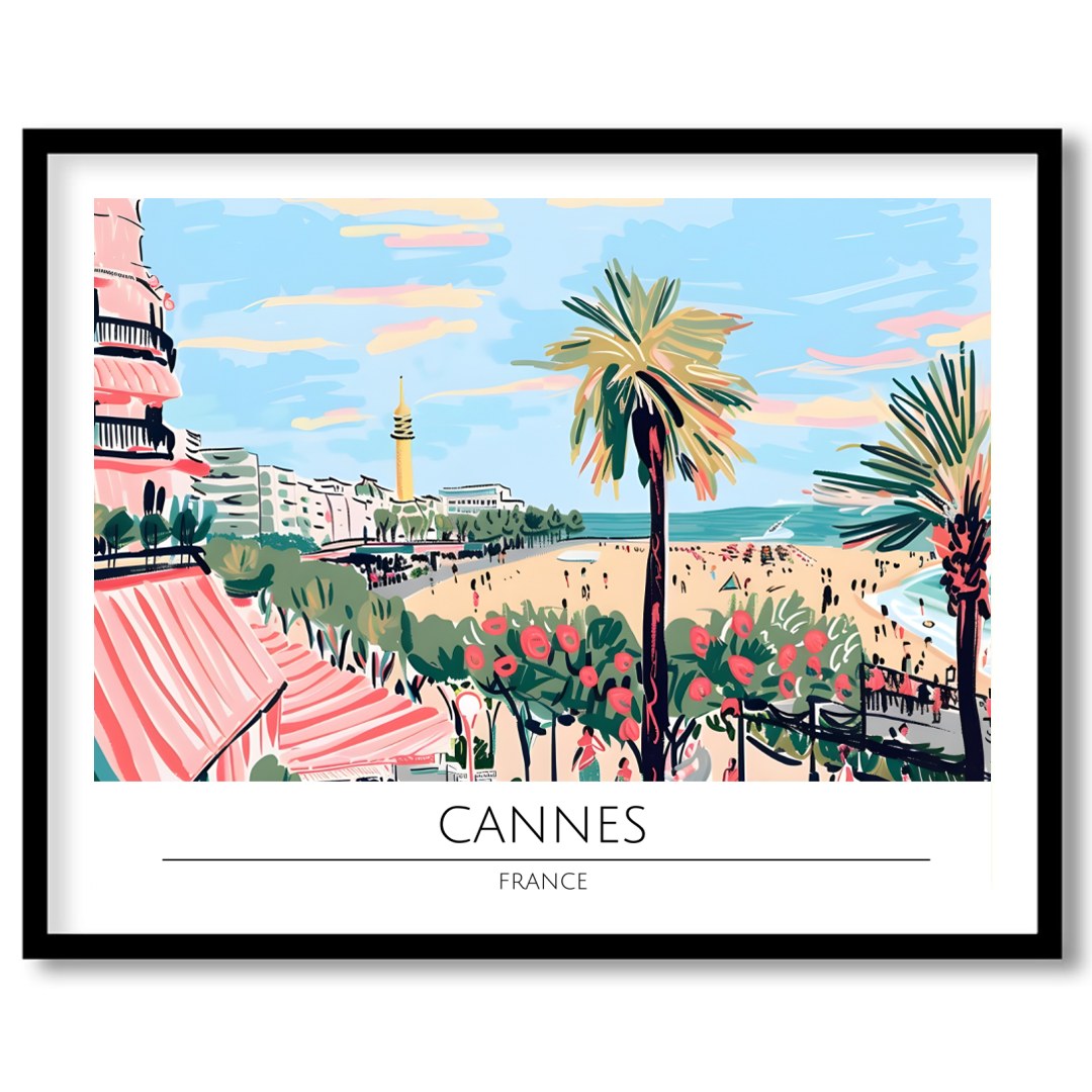 Capture the essence of the French Riviera with this stunning artwork of Cannes' beachfront. for room