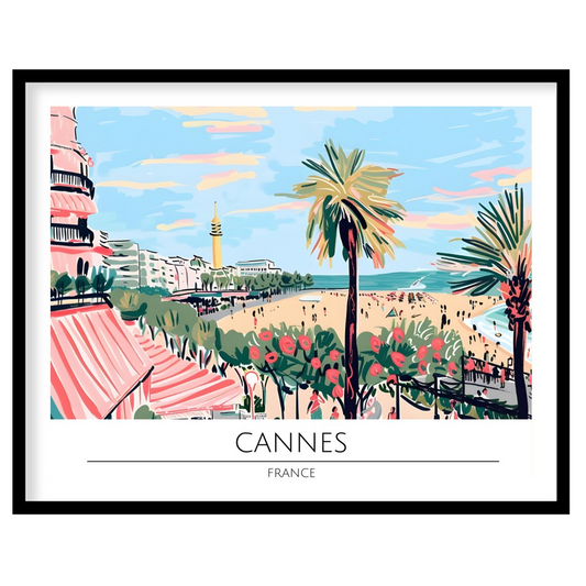 Capture the essence of the French Riviera with this stunning artwork of Cannes' beachfront. for room