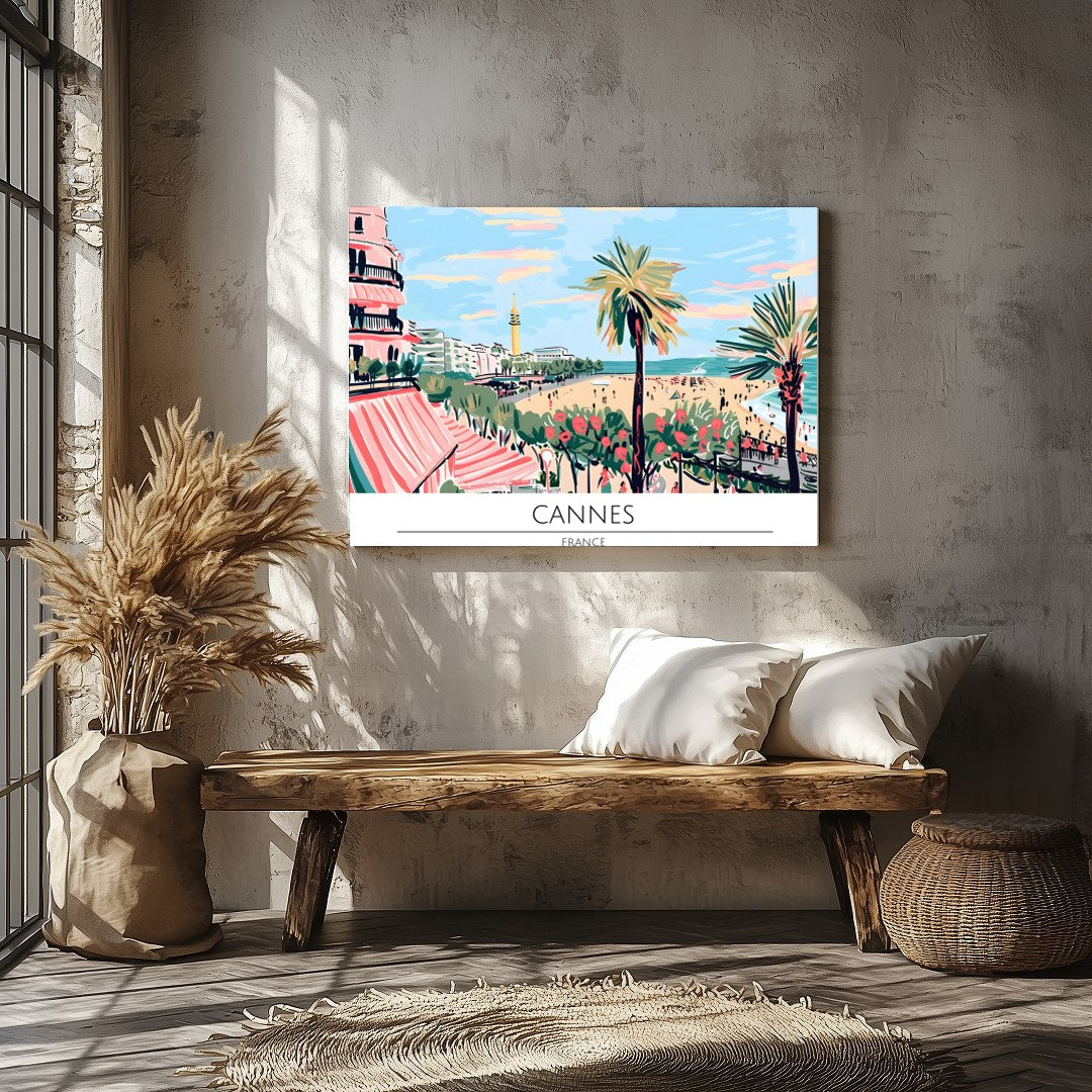 Capture the essence of the French Riviera with this stunning artwork of Cannes' beachfront. for Veranda