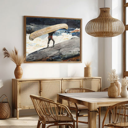 Capture the spirit of adventure with this stunning artwork depicting a lone figure navigating for Dining