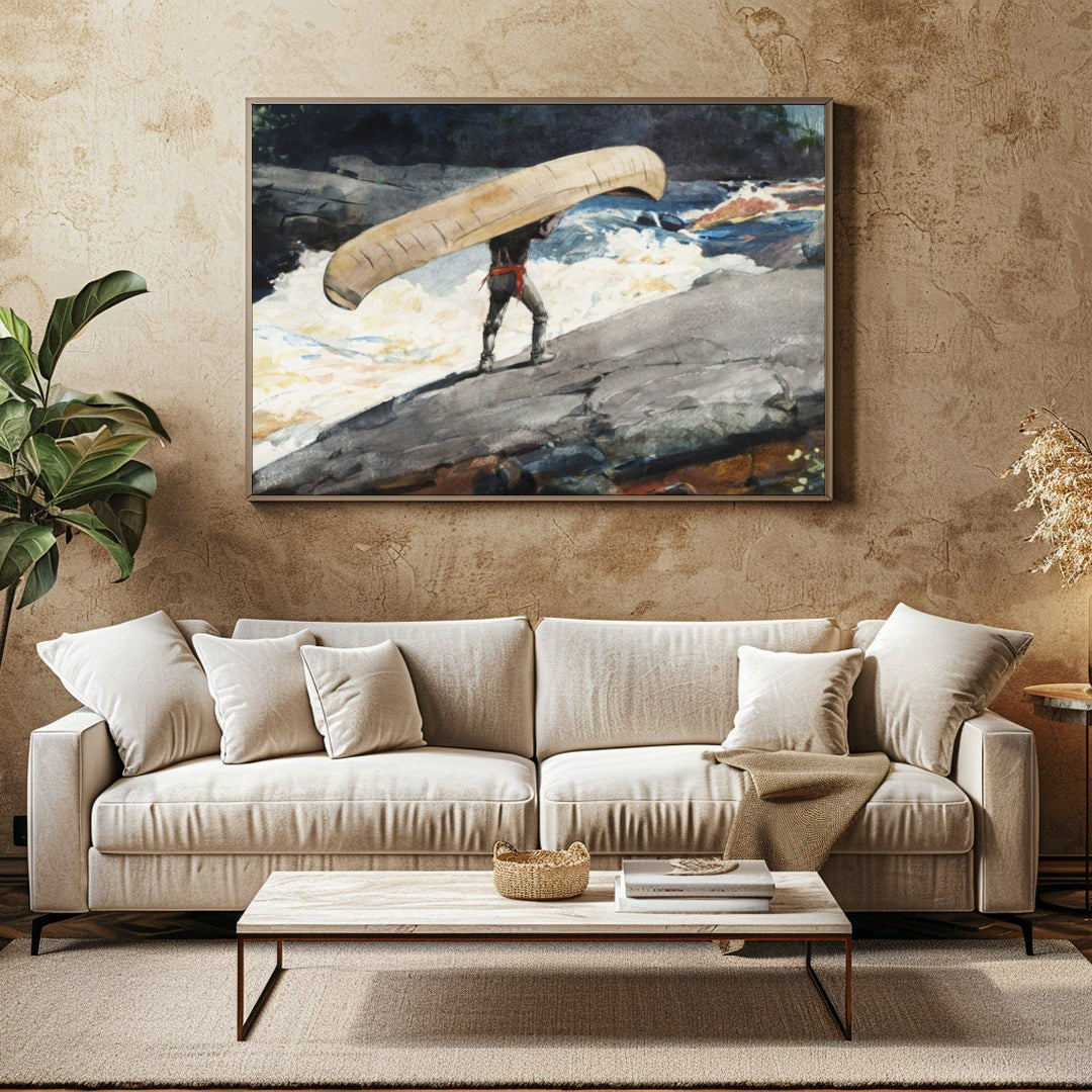 Capture the spirit of adventure with this stunning artwork depicting a lone figure navigating for Family Room