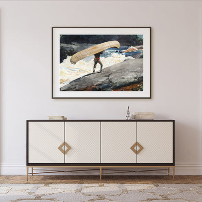 Capture the spirit of adventure with this stunning artwork depicting a lone figure navigating for Foyer