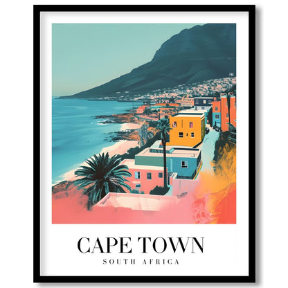 Experience the tranquil beauty of Cape Town with this captivating art print, featuring vibrant hues for abode