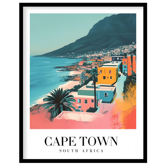 Experience the tranquil beauty of Cape Town with this captivating art print, featuring vibrant hues for abode