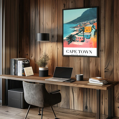 Experience the tranquil beauty of Cape Town with this captivating art print, featuring vibrant hues for Study and Office
