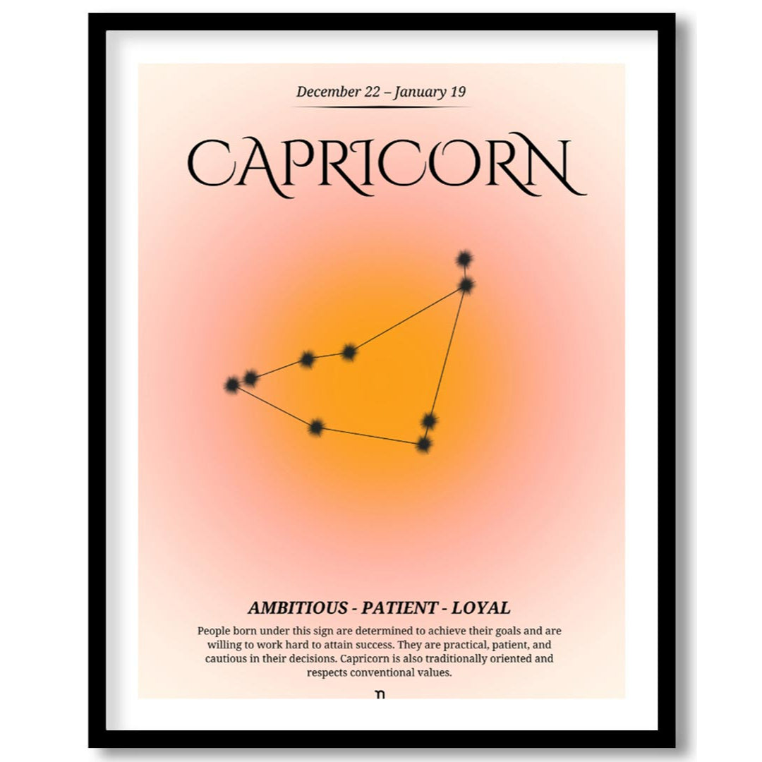 This Capricorn zodiac sign poster is designed for those born between December 22 and January 19, fe… for abode