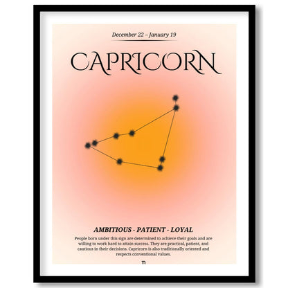 This Capricorn zodiac sign poster is designed for those born between December 22 and January 19, fe… for abode