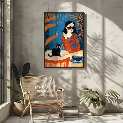 "This painting is a bold and stylish modern illustration that captures a mood of quiet confidence, … for other