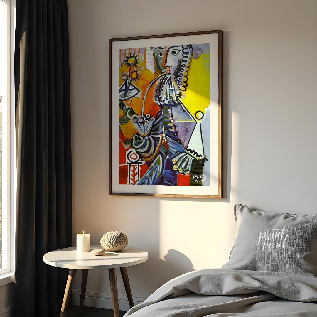 This striking and colorful painting by Pablo Picasso showcases a “Cavalier with Pipe,” a recurring … for bedroom