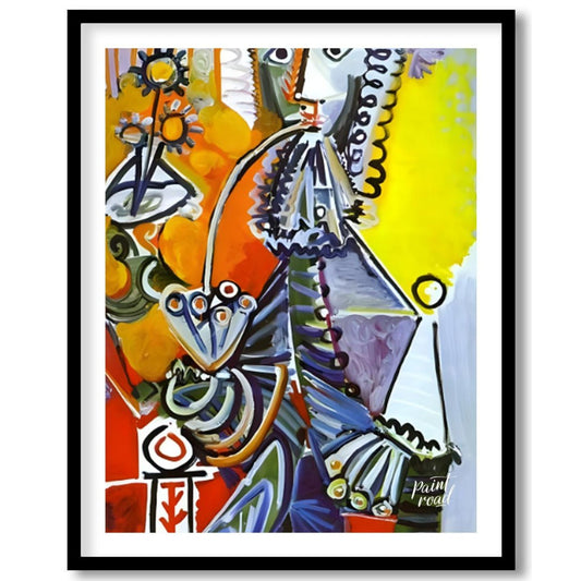 Cavalier with Pipe Painting available online at Paintroad showing abstract portrait art collector and art history