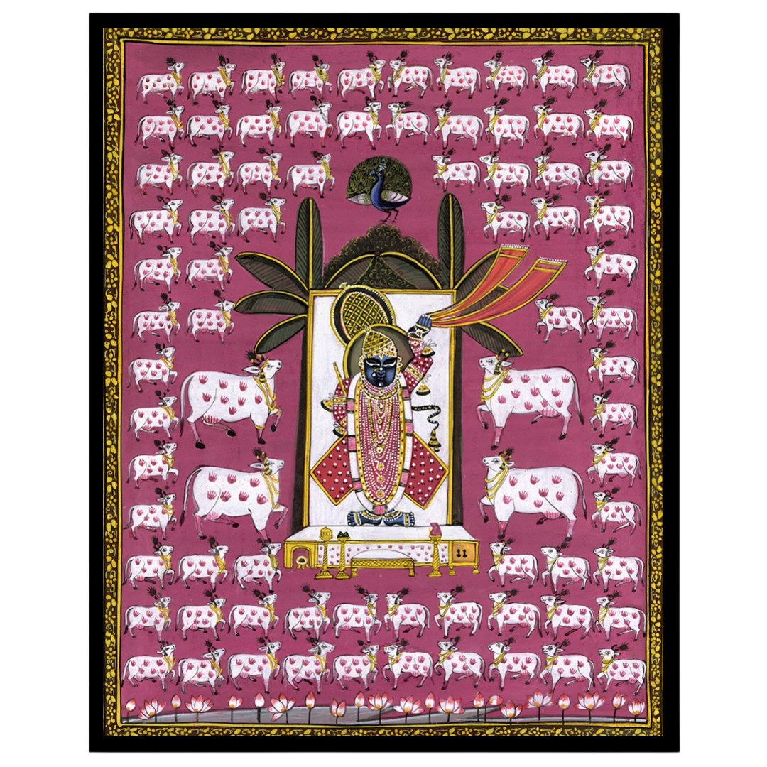 Immerse your space in the enchanting world of Pichwai with this captivating artwork featuring for kitchen