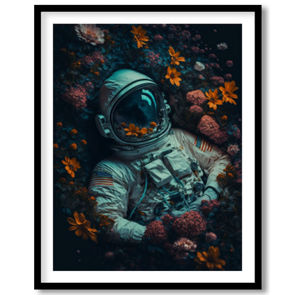Immerse yourself in a surreal exploration where the infinite cosmos meets earthly flora. This for area