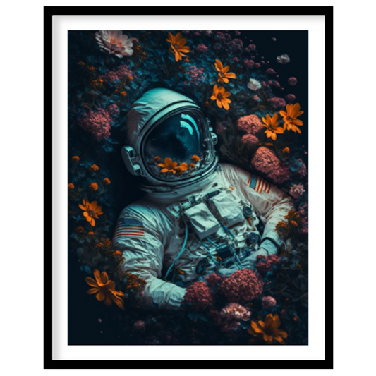 Immerse yourself in a surreal exploration where the infinite cosmos meets earthly flora. This for area