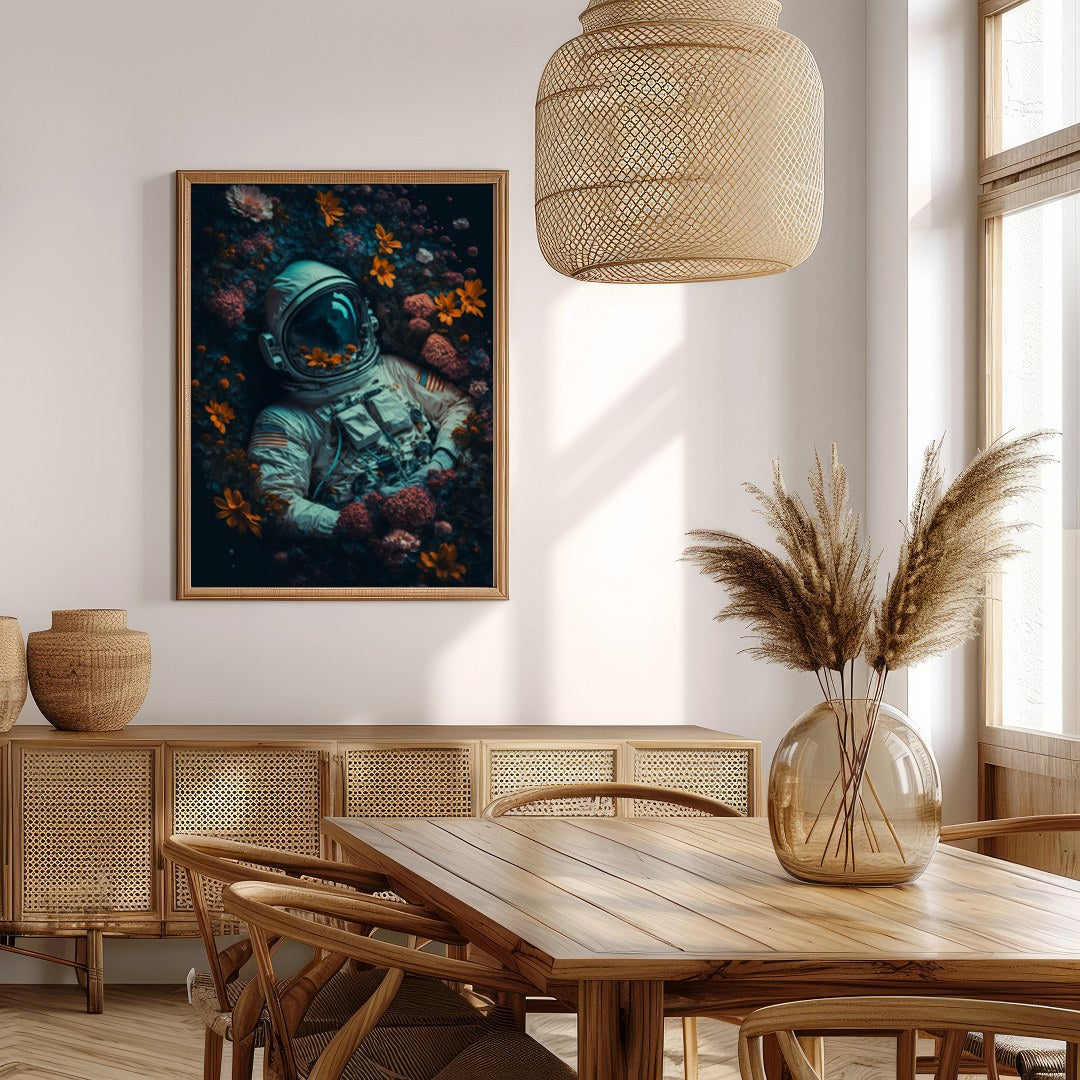 Immerse yourself in a surreal exploration where the infinite cosmos meets earthly flora. This for Extra Kitchen