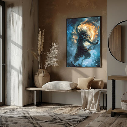 Immerse yourself in the mesmerizing energy of the cosmic dance captured in this stunning piece. for area
