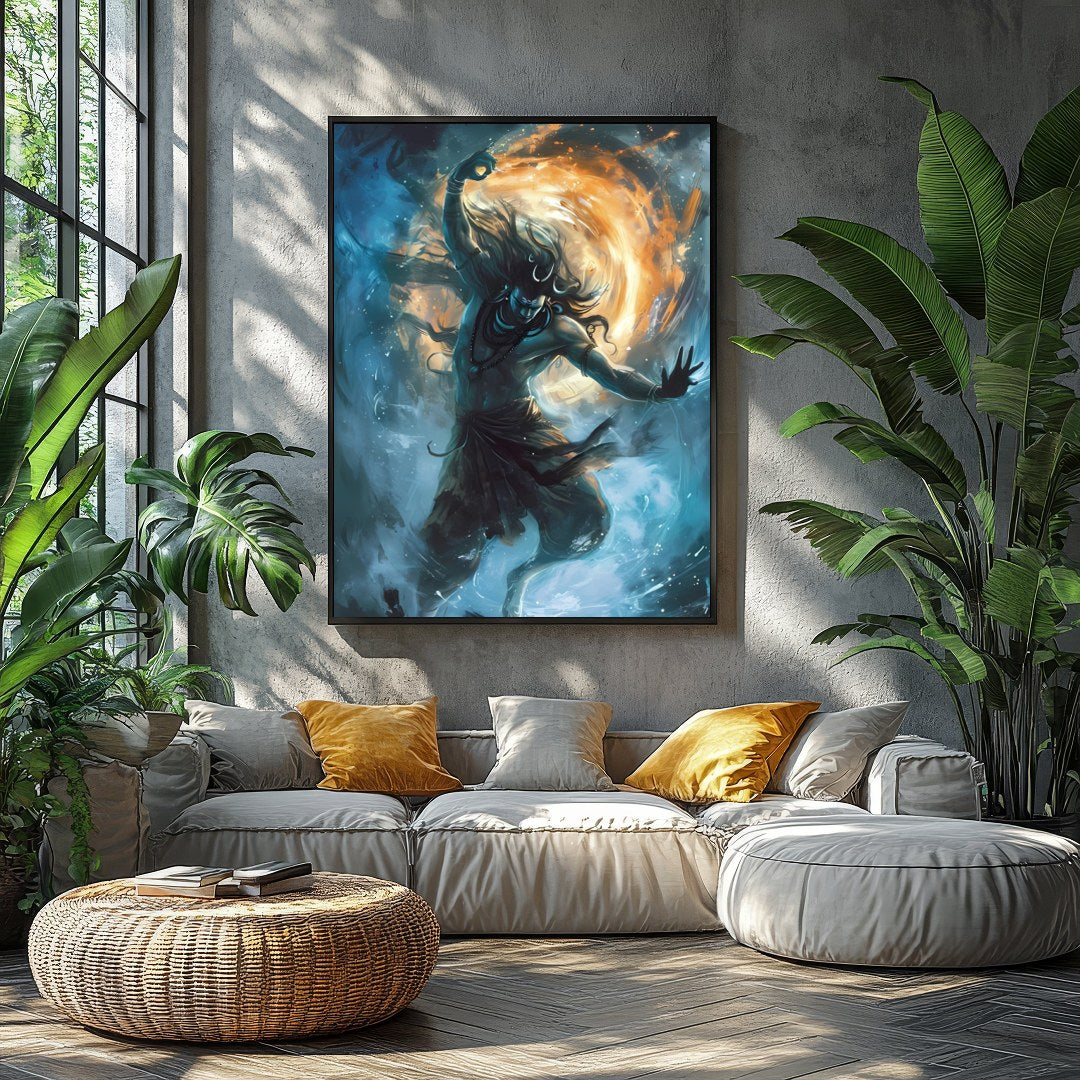 Immerse yourself in the mesmerizing energy of the cosmic dance captured in this stunning piece. for Balcony