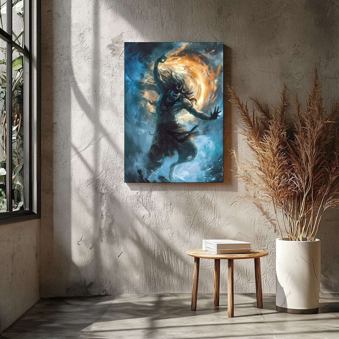 Immerse yourself in the mesmerizing energy of the cosmic dance captured in this stunning piece. for Entrance