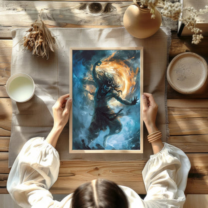 Immerse yourself in the mesmerizing energy of the cosmic dance captured in this stunning piece. for Kitchen