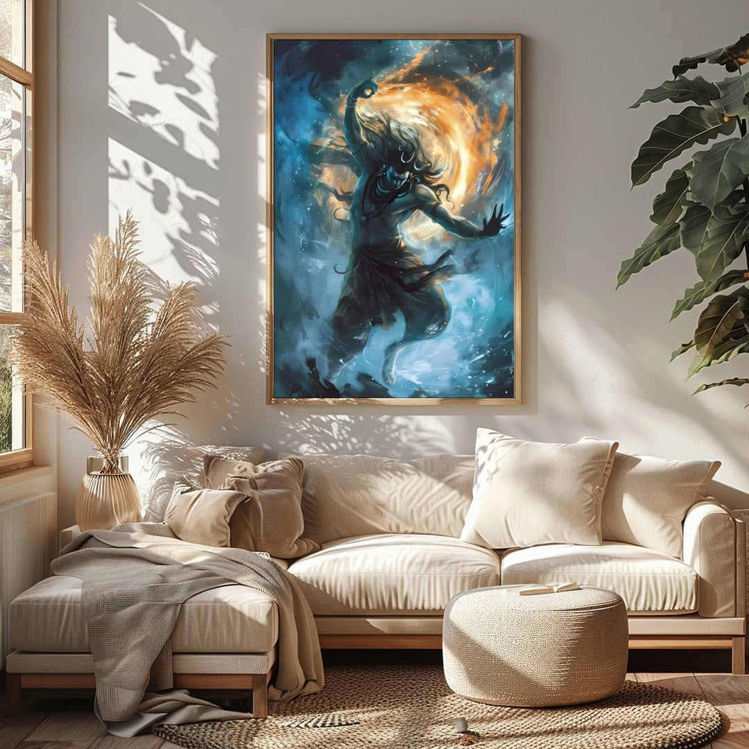 Immerse yourself in the mesmerizing energy of the cosmic dance captured in this stunning piece. for Sitting Area