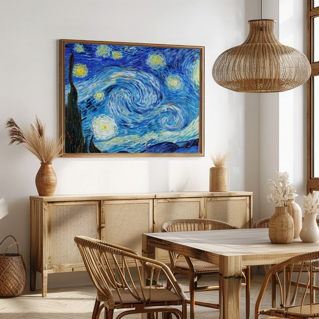 Experience the mesmerizing dance of stars with this captivating nightscape. The swirling patterns for Dining